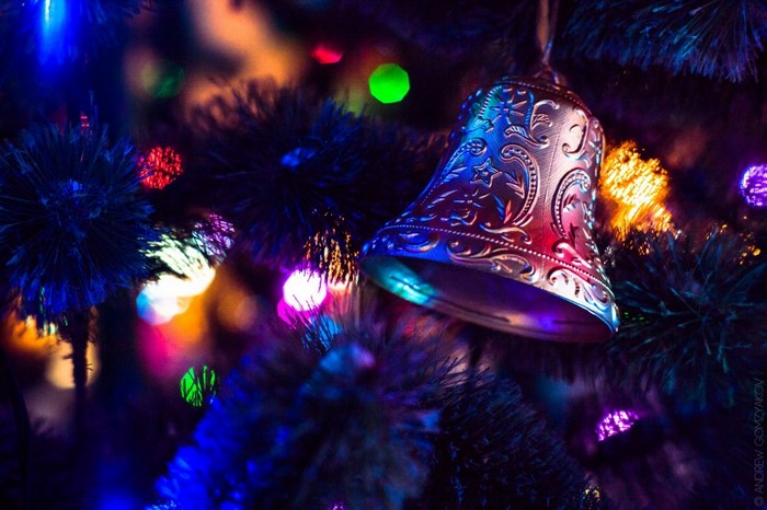 Decorative Christmas Bell with Colorful Lights