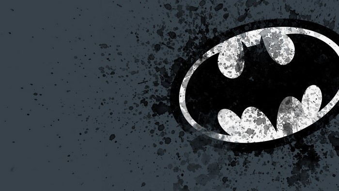 Batman logo with splatter effect
