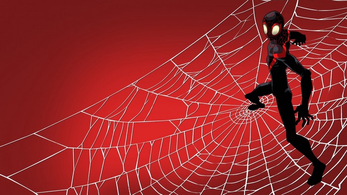 Miles Morales on a Spider Web