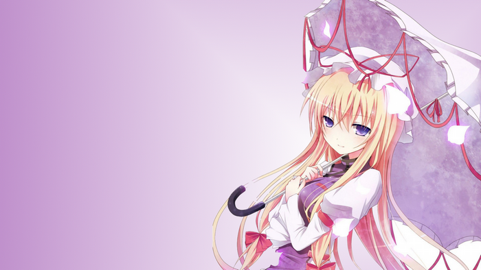 Yakumo Yukari from Touhou holding an umbrella