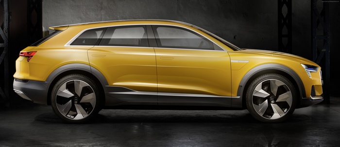 Audi h-tron quattro concept car in citrine yellow