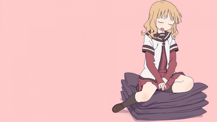 Oomuro Sakurako from Yuru Yuri sitting on pillows