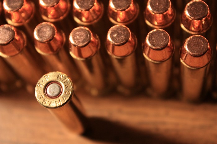 Close up of .357 Magnum ammunition