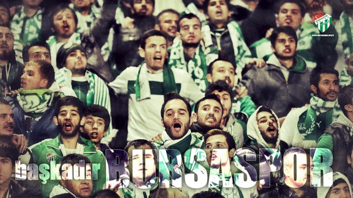 Bursaspor fans cheering in a stadium