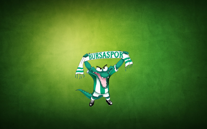 Bursaspor mascot holding a scarf