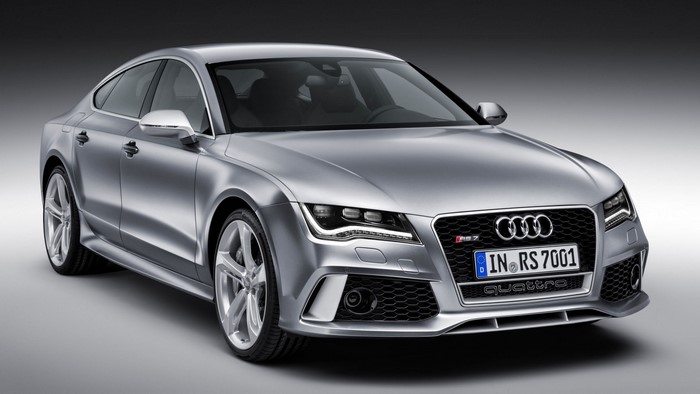 Silver Audi RS7 Quattro Sedan