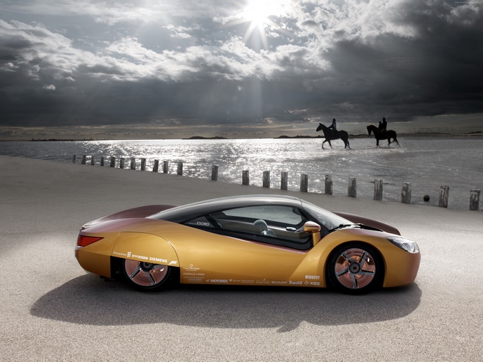 Rinspeed iChange electric car on a beach