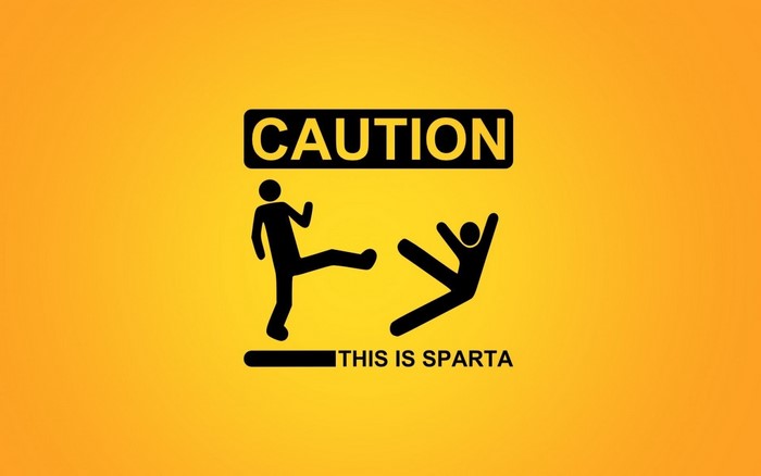 Caution This Is Sparta Illustration