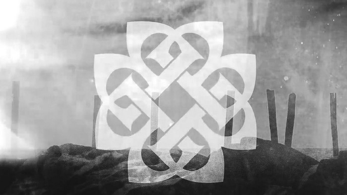 Breaking Benjamin logo over monochrome landscape