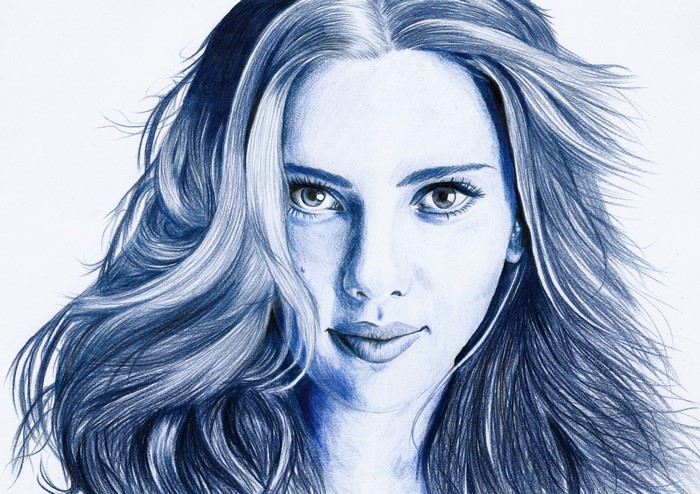 Scarlett Johansson portrait drawing