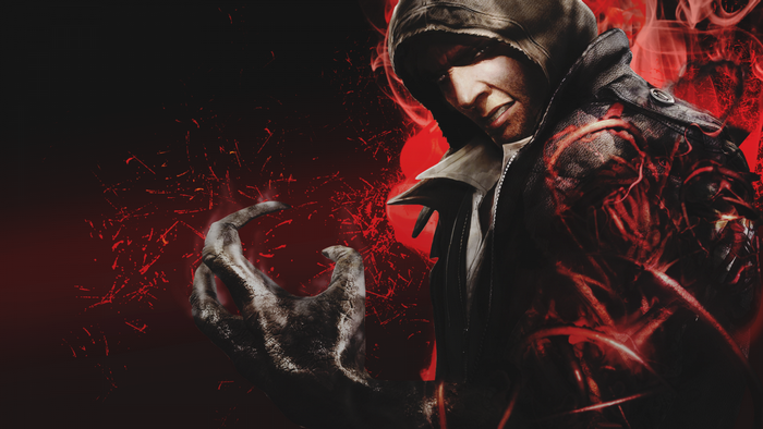 Prototype Alex Mercer with glowing red powers