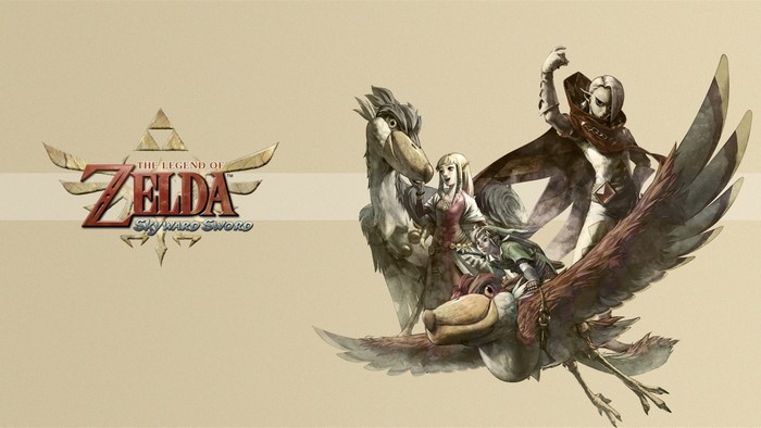 The Legend of Zelda: Skyward Sword characters on birds