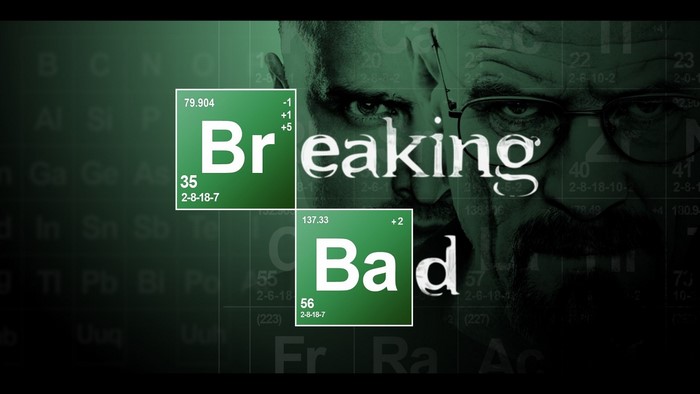 Breaking Bad title card with Walter White and Jesse Pinkman