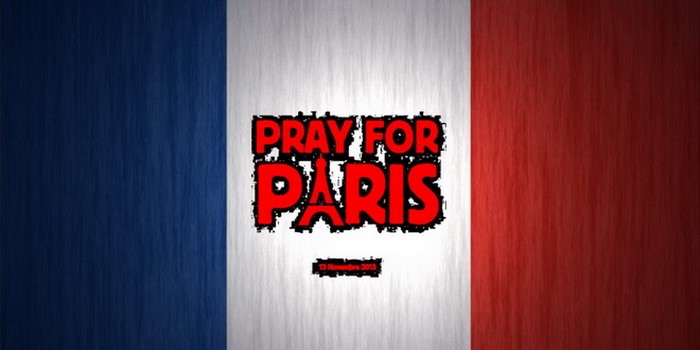 Pray for Paris illustration with French flag