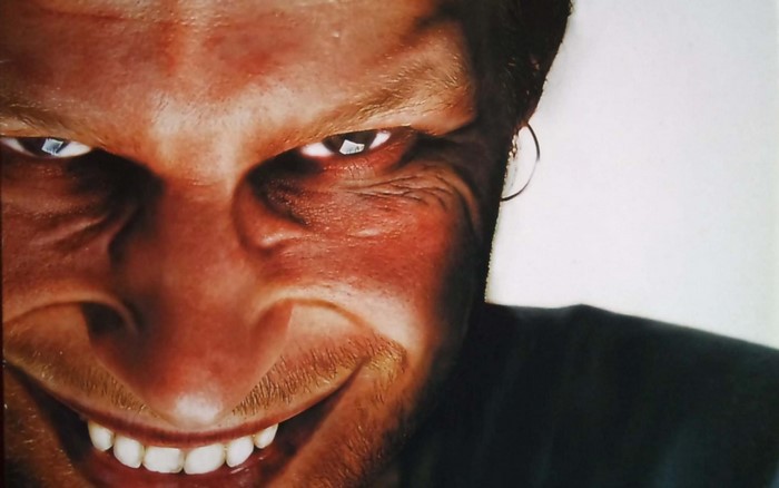 Close up of Aphex Twin's face