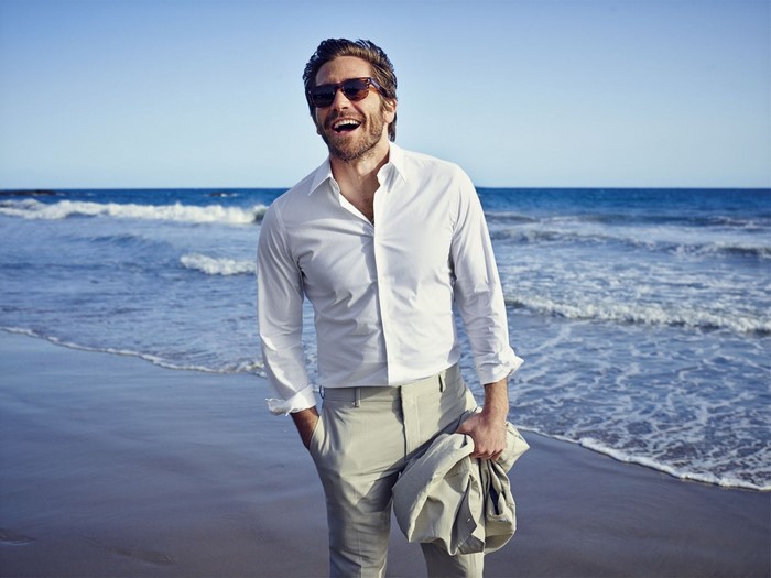 Jake Gyllenhaal on a beach