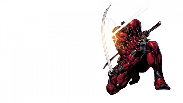 Deadpool with swords and gun