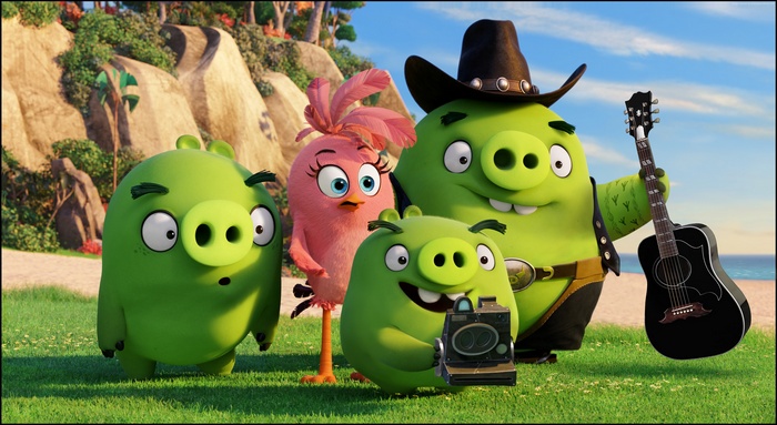 Green Pigs and Pink Bird from The Angry Birds Movie