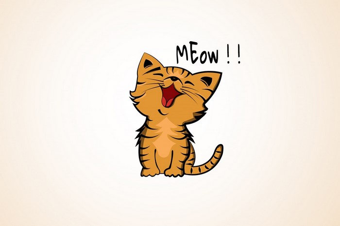 Cartoon cat saying Meow