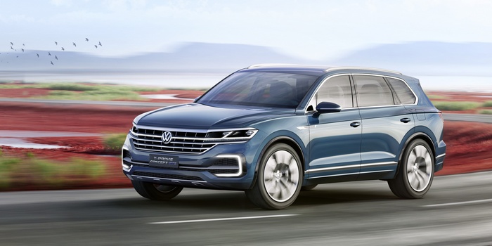 Volkswagen T-Prime GTE Concept SUV driving on road
