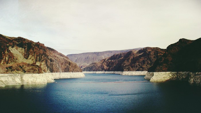 Lake Mead Reservoir with Mountains