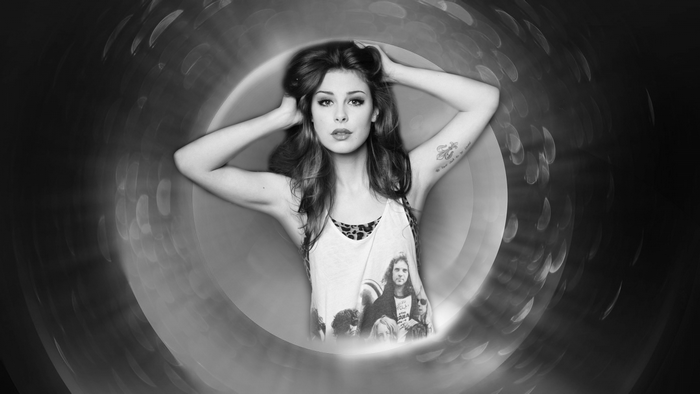 Lena Meyer Landrut in monochrome portrait