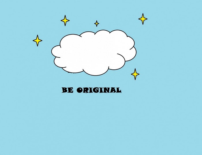 Be Original text with cloud and stars