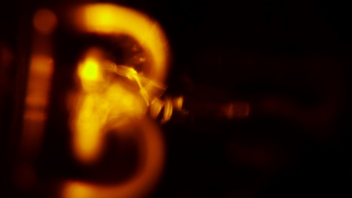 Abstract orange light streaks and bokeh