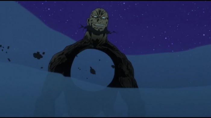 Tengen Toppa Gurren Lagann: Spiral King in a blue landscape