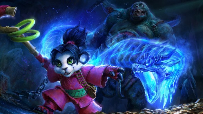 Chen Stormstout and a monster from Heroes of the Storm