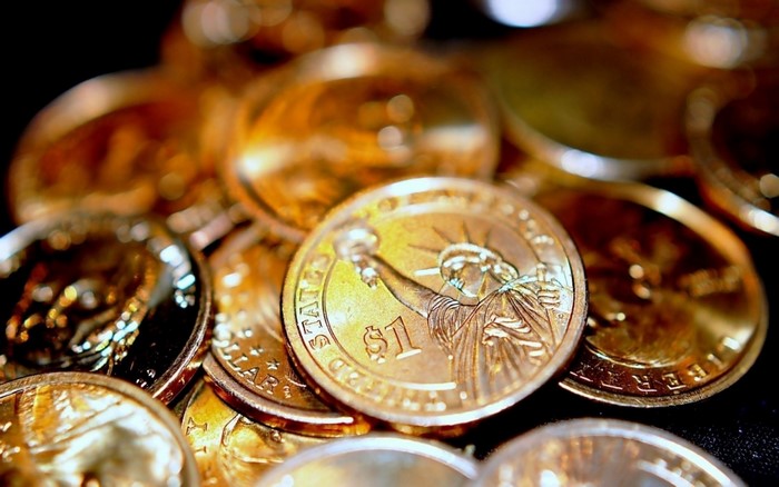 Pile of US Dollar Coins