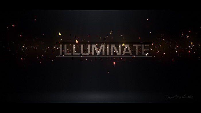 ILLUMINATE text with particles and lighting