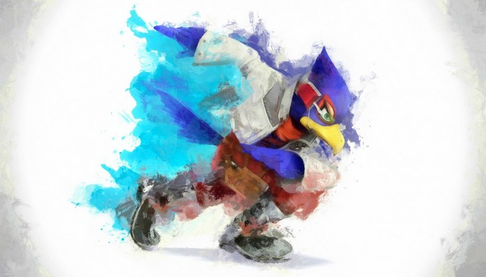 Falco Lombardi from Super Smash Bros. watercolor illustration