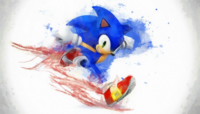 Sonic the Hedgehog from Super Smash Bros. painting