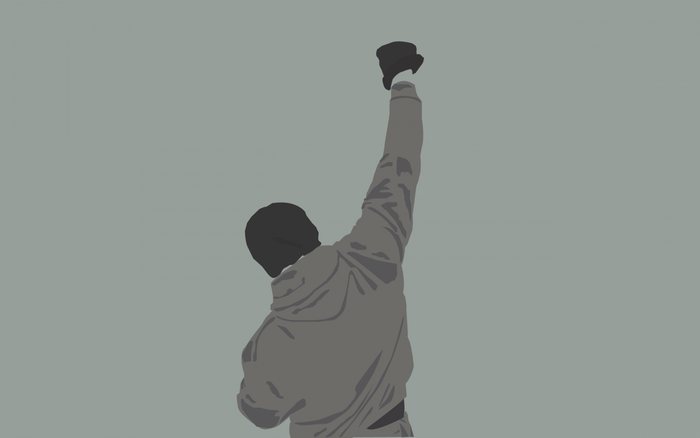 Rocky Balboa raising his fist