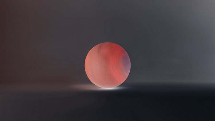 Abstract sphere with red and purple swirls