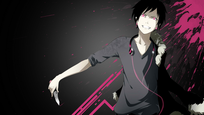 Izaya Orihara from Durarara!! holding a knife