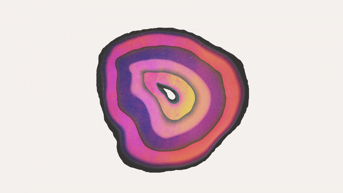 Abstract Agate Slice with Gradient Colors