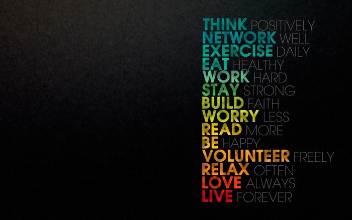 Motivational text on a dark background