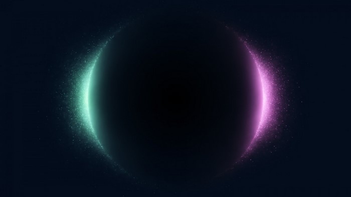 Abstract glowing circle in dark space