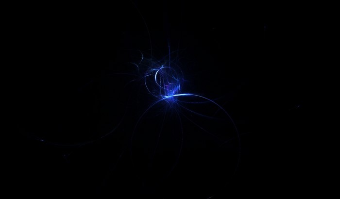 Abstract blue fractal art on black background