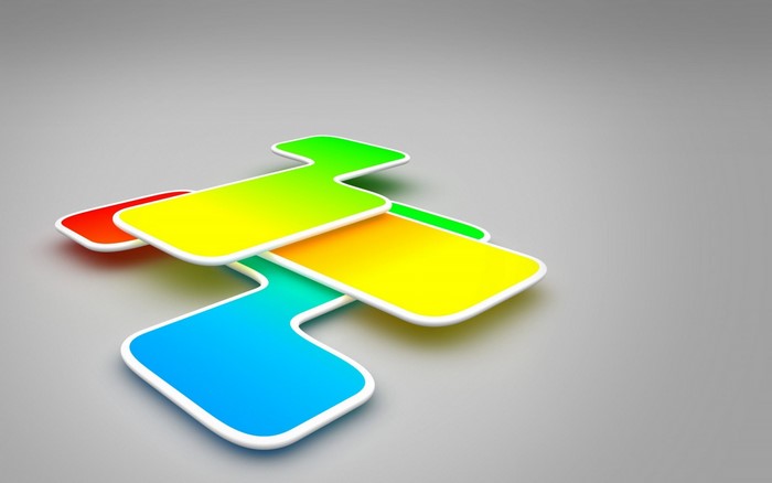 Abstract colorful shapes on a gray background