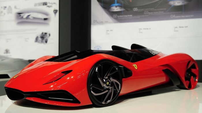 Red Ferrari Eternita concept car model
