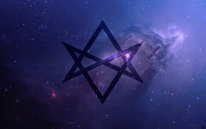 Unicursal Hexagram in a Purple Nebula