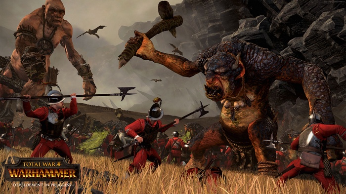 Total War: Warhammer - Giants and soldiers in battle