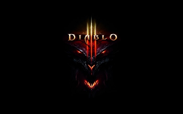 Diablo III logo with demonic face