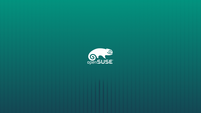 openSUSE logo with chameleon and text