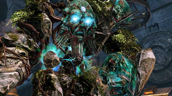 A Gargantuan Stone and Plant Golem