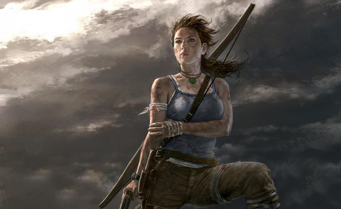 Lara Croft from Tomb Raider with a bow