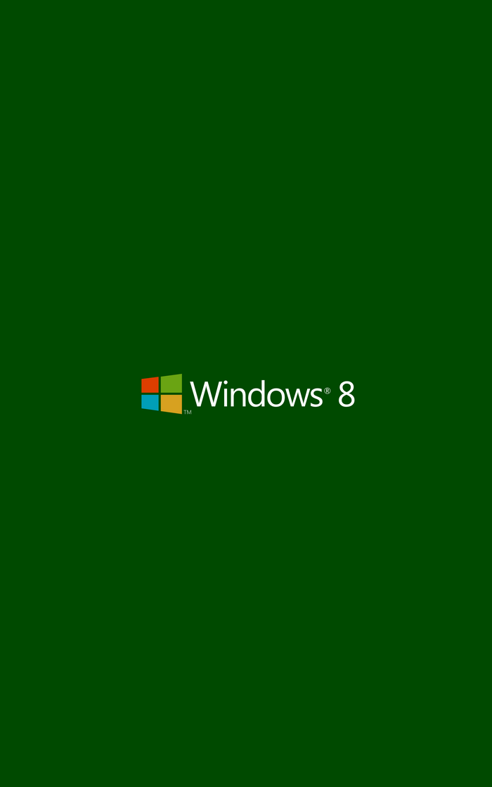 Windows 8 logo on a green background